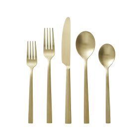 Better Homes & Gardens River 20-Piece Gold Stainless Steel Flatware Set with Handles (Service for 4)