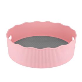Seasoning Turntable Rack Rotating Condiment Storage Tray Countertop Seasoning Organizer (Color: Pink, size: small)