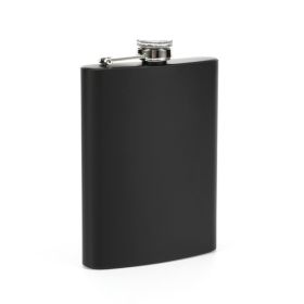 Portable Flagon Whiskey Vodka Wine Pot Hip Flask (Options: 8oz, Color: Black)